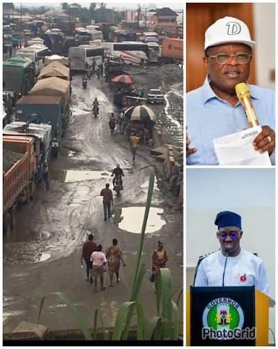 Senator David Umahi Inspects Critical Benin–Agbor–Asaba Road Amid Urgent Repairs