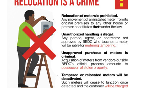 BEDC Warns Against Unauthorized Meter Relocation as Criminal Offence